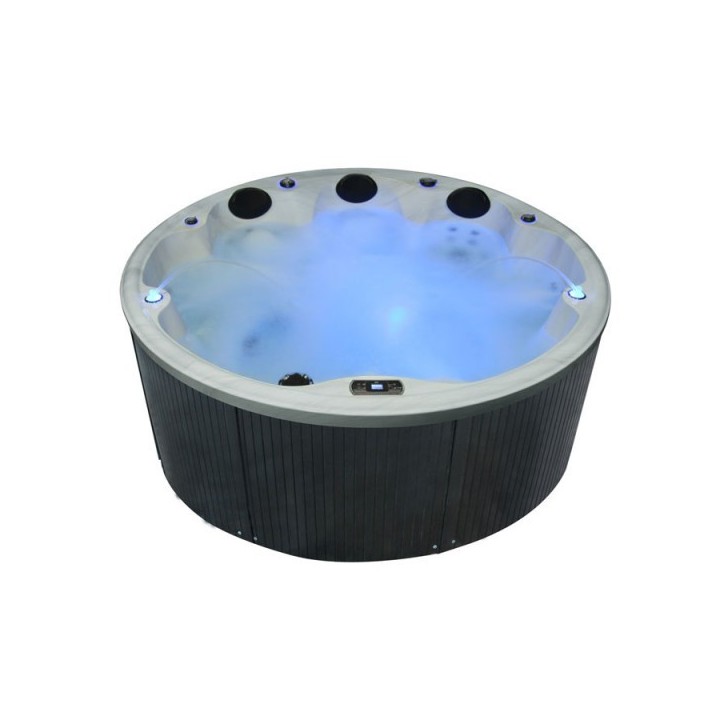 Venkovní vířivá vana EO-SPA IN-097 classic SilverMarble/šedá 224x224cm