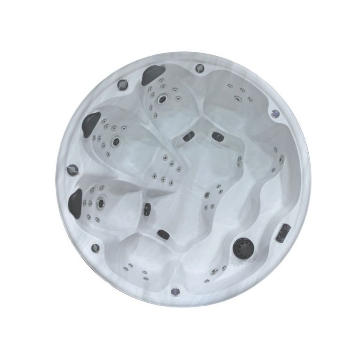 Venkovní vířivá vana EO-SPA IN-097 classic SilverMarble/šedá 224x224cm