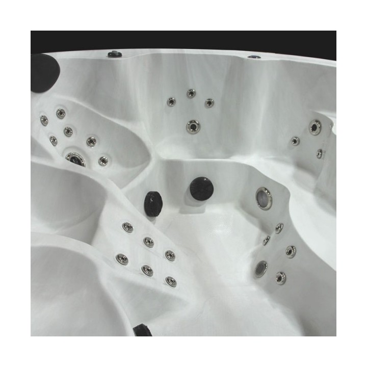 Venkovní vířivá vana EO-SPA IN-097 classic SilverMarble/šedá 224x224cm