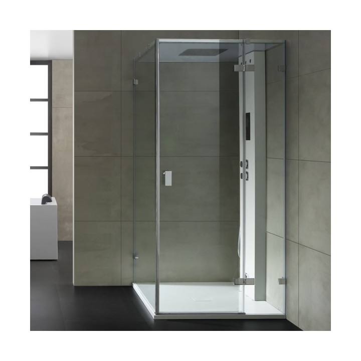 Parní box EAGO DZ108F15 bílá lesklá verze 90x90cm / pravá bez vaničky