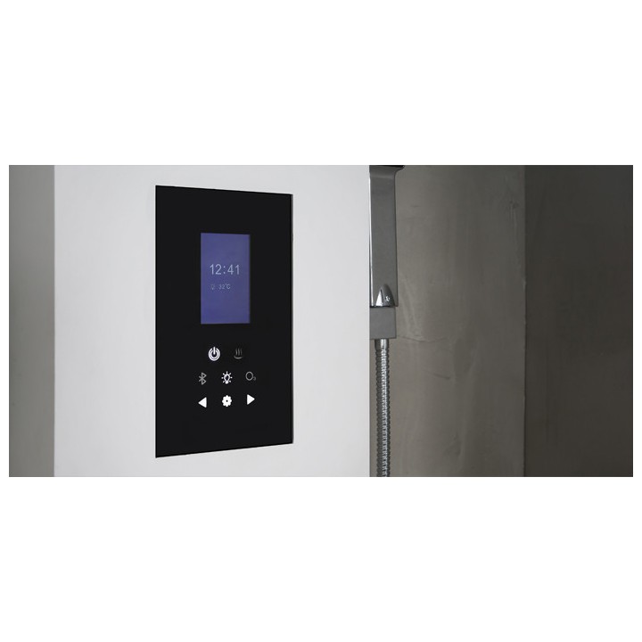 Parní box EAGO DZ108F15 černá / nerez verze 90x90cm / levá bez vaničky