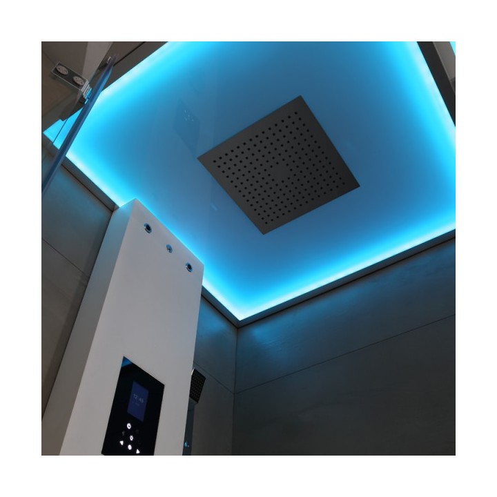 Parní box EAGO DZ108F15 bílá lesklá verze 90x90cm / levá bez vaničky