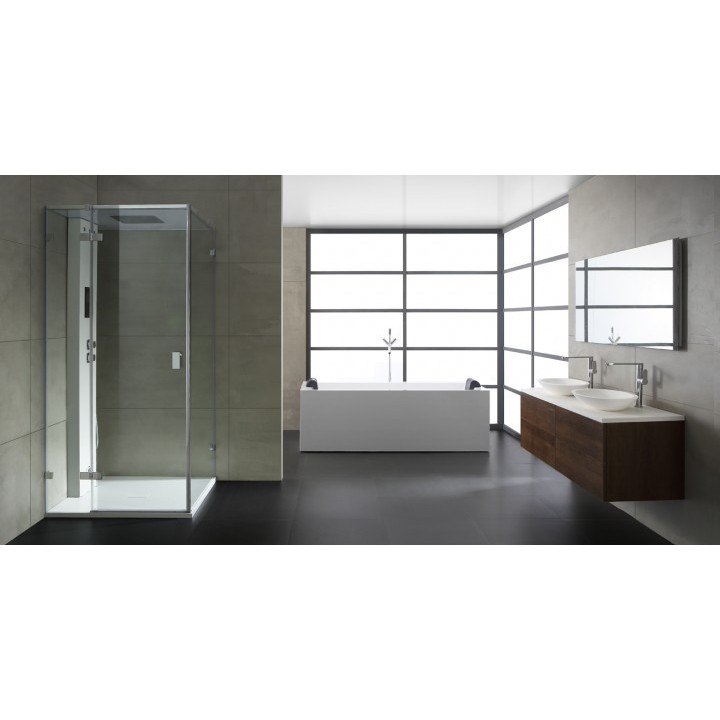 Parní box EAGO DZ108F15 bílá lesklá verze 90x90cm / levá bez vaničky