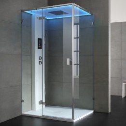 Parní box EAGO DZ107F15 bílá lesklá verze 120x90cm / levá bez vaničky