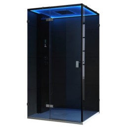 Parní box EAGO DZ106F15 černá / nerez verze 100x100cm / levá bez vaničky