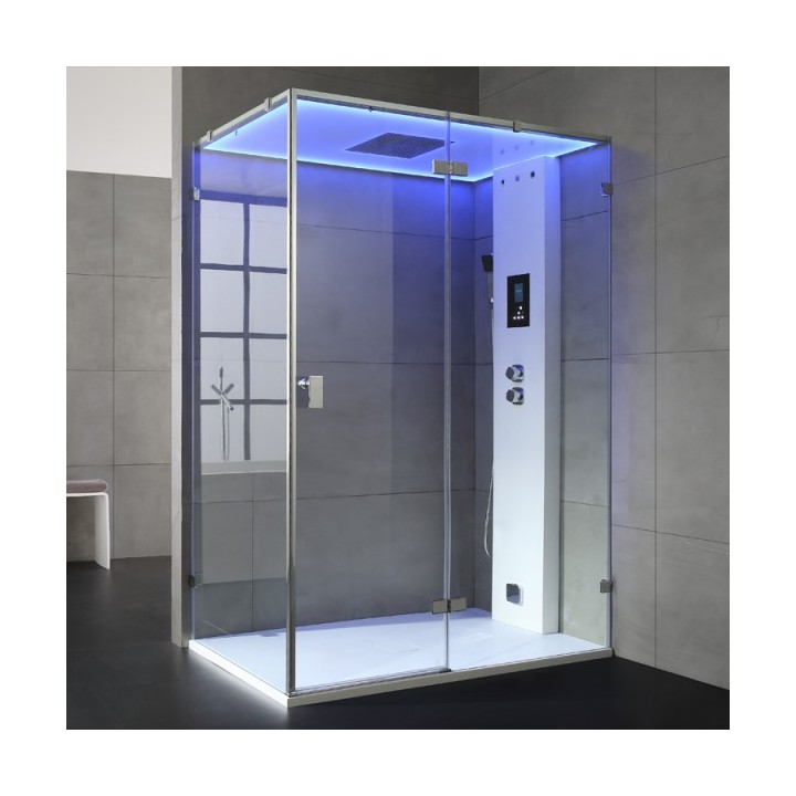 Parní box EAGO DZ111F15 bílá matná verze 150x90cm / pravá bez vaničky