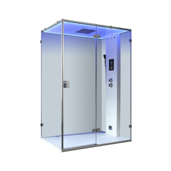 Parní box EAGO DZ111F15 bílá matná verze 150x90cm / pravá bez vaničky