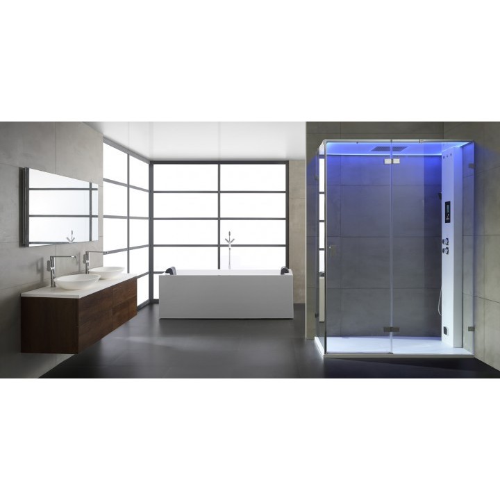 Parní box EAGO DZ111F15 bílá matná verze 150x90cm / pravá bez vaničky