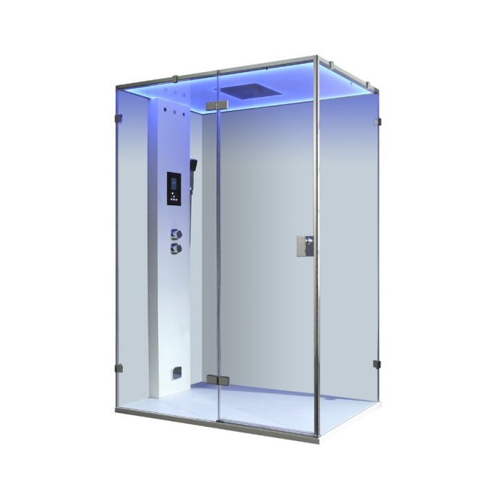 Parní box EAGO DZ111F15 bílá matná verze 150x90cm / levá bez vaničky