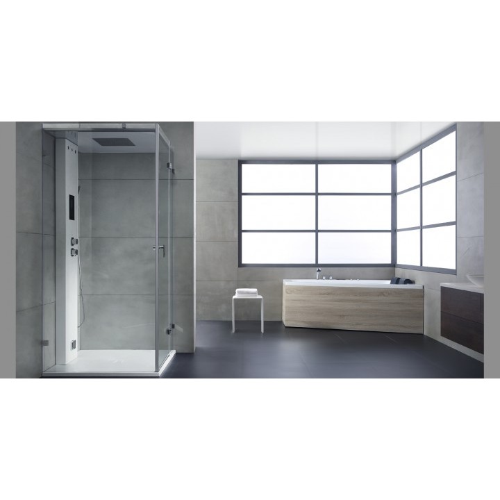 Hydromasážní vana AWT GE105E 180x130 pravá s dřevěným panelem