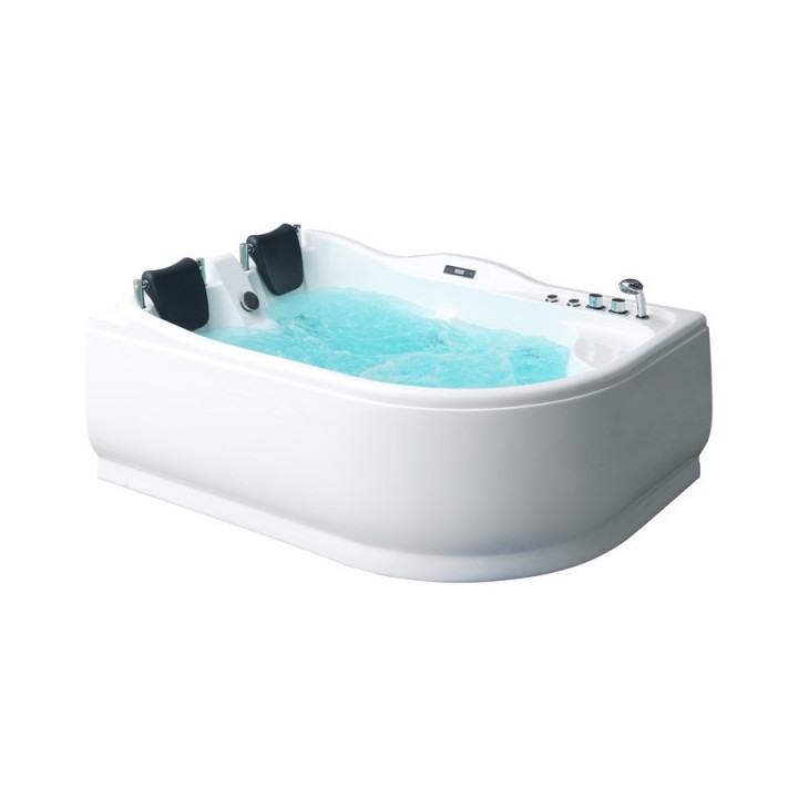 Hydromasážní vana AWT GE104E 170x130 pravá s dřevěným panelem