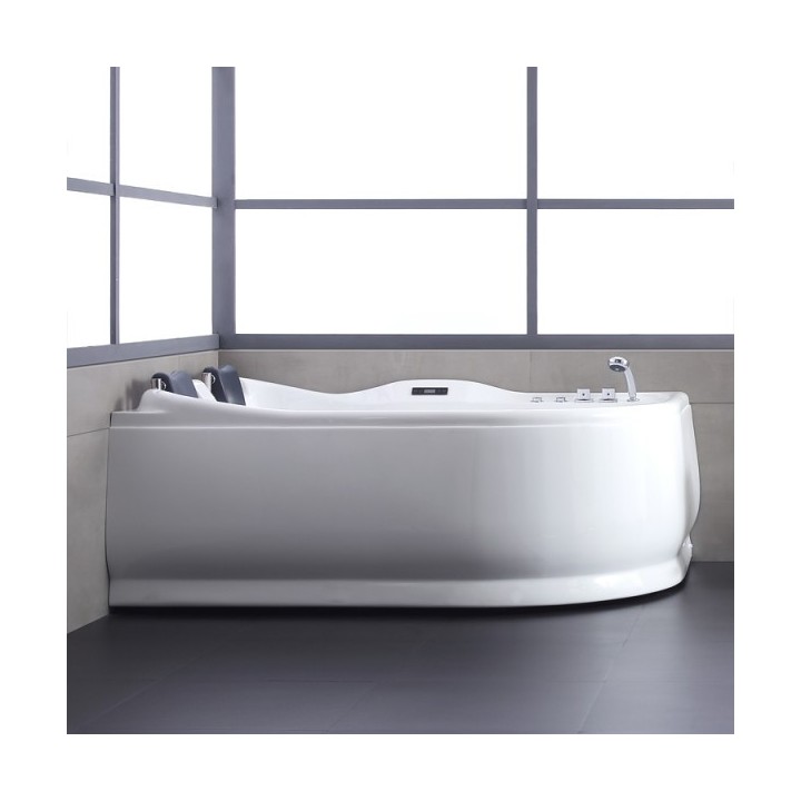 Hydromasážní vana AWT GE104E 170x130 pravá s dřevěným panelem