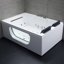 Hydromasážní vana AWT GE123ETSL 188x125 (bluetooth, osvětlení trysek)