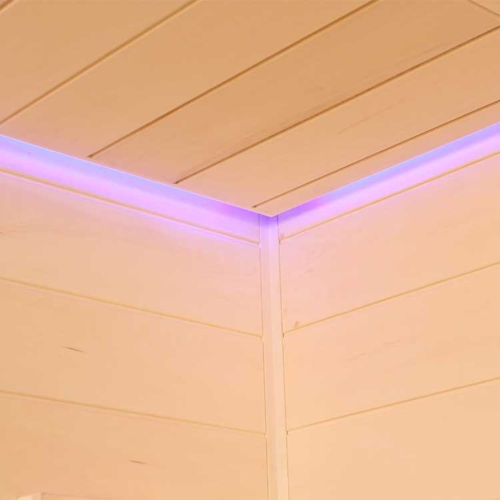 Kombinovaná finská sauna s infrazářiči AWT E1205A IR topol 266x198 9kW Cilindro