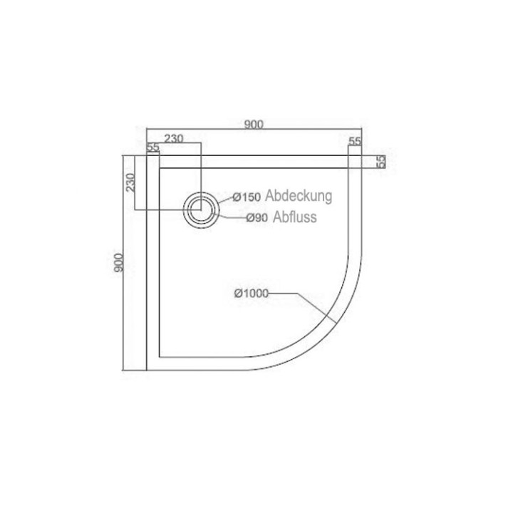 Sprchová vanička z umělého mramoru Sanotechnik Kreta černá 120x80x3.2