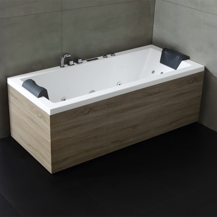 Hydromasážní vana AWT GE108-2E Levá 190x90 s dřevěným panelem