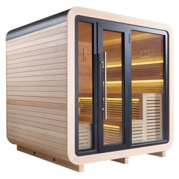 Venkovní sauna AWT THE CUBE X1 Hemlock 225x225 Eos BIO Cubo 9kW