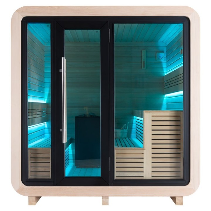 Venkovní sauna AWT THE CUBE X1 Hemlock 225x225 Eos BIO Cubo 9kW