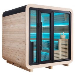 Venkovní sauna AWT THE CUBE X2 Hemlock 225x225 Cilindro 9kW