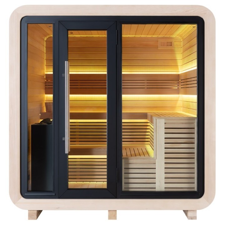 Venkovní sauna AWT THE CUBE X2 Hemlock 225x225 Eos Cubo 9kW