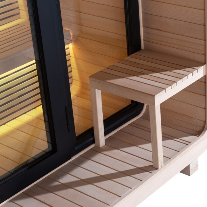 Venkovní sauna AWT THE CUBE X3 Hemlock 225x225 Eos BIO Cubo 9kW