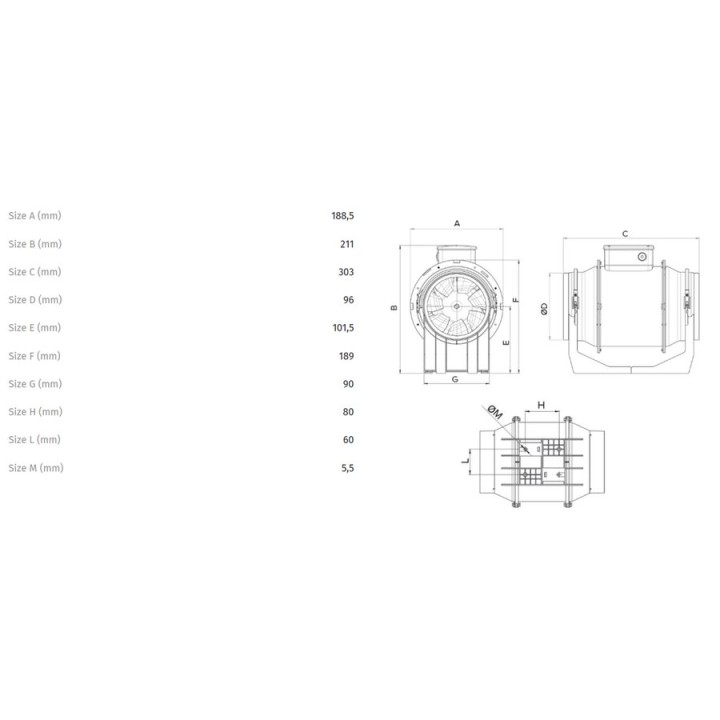 Vortice LINEO 100 Q T – potrubní ventilátory s plastovým opláštěním a AC motorem (2stupňová nebo 3stupňová regulace, 3stupňov