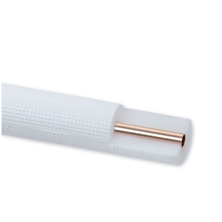 Montážní příslušenství – Izolované měděné potrubí F1548 – kotouč 25m, bílá izolace 12 x 1 mm (1/2")