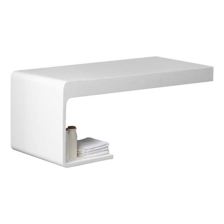 Umyvadlo StoneArt z minerálního kamene LQ610-1 bílé 100×40 matné