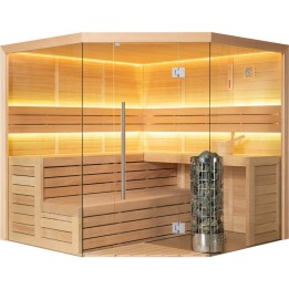Finská sauna EAGO AWT E1611B hemlock 200×200 9 kW Cilindro