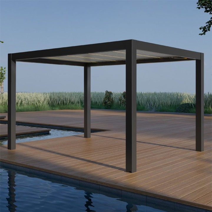 Pergola EAGO AWT P8-3B extreme černobílá 3×4 m elektrická