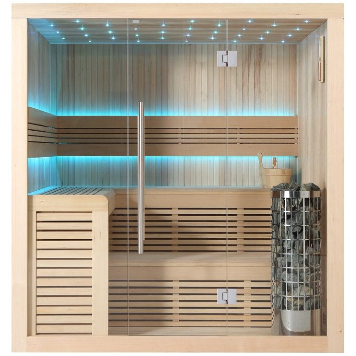 Finská sauna EAGO AWT E1112B hemlock 200×170 9 kW Cilindro