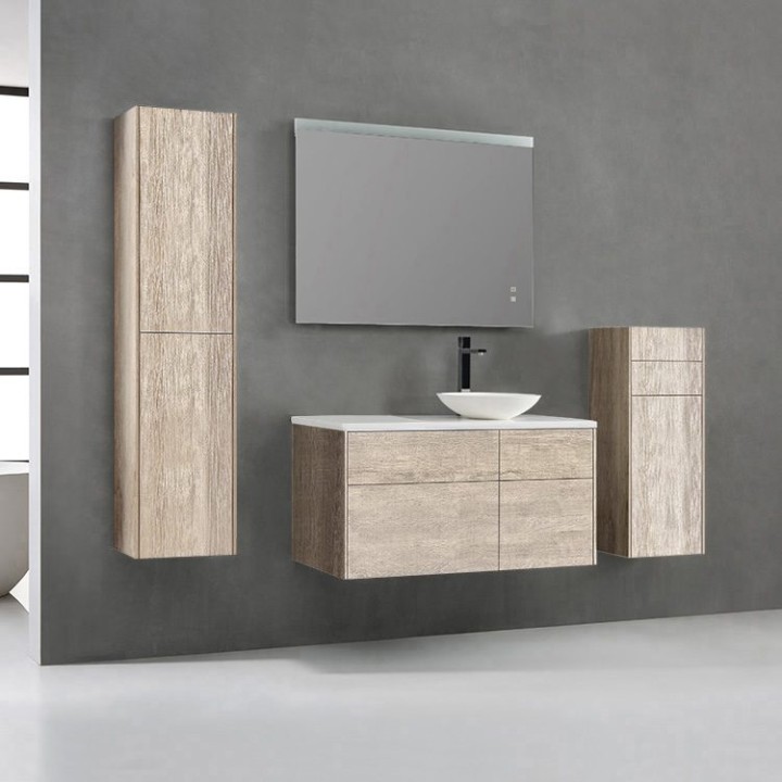 Koupelnová skříňka StoneArt Venice VE-1010pro-4 dubová světlá 100×52 pravé provedení