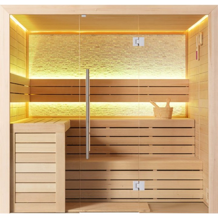 Finská sauna EAGO AWT E1602C hemlock 180×160 bez kamen