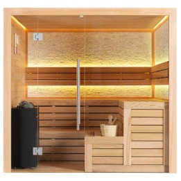 Finská sauna EAGO AWT B1603XL červený cedr 240×200 10,8 kW Virta Bi-O