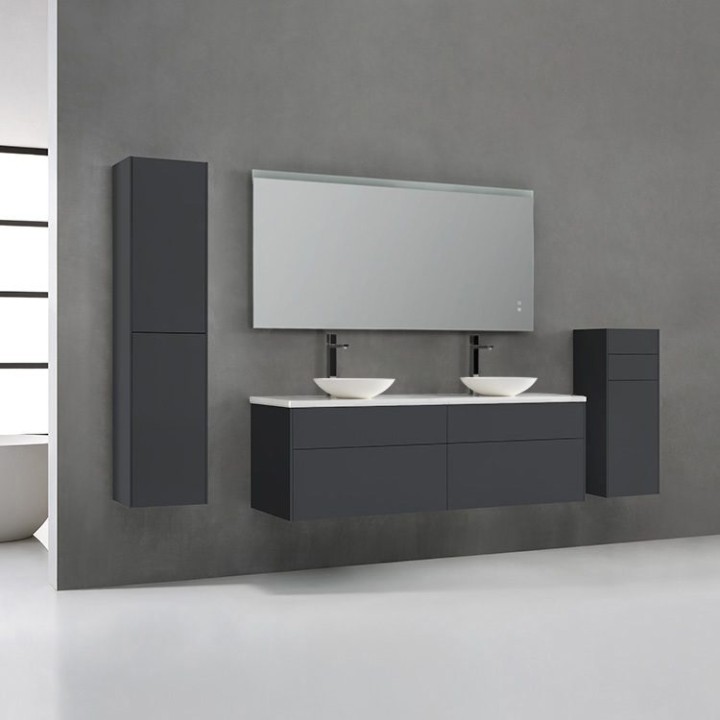 Koupelnový nábytek – set StoneArt Venice VE-1600pro-2 tmavě šedý 160×52