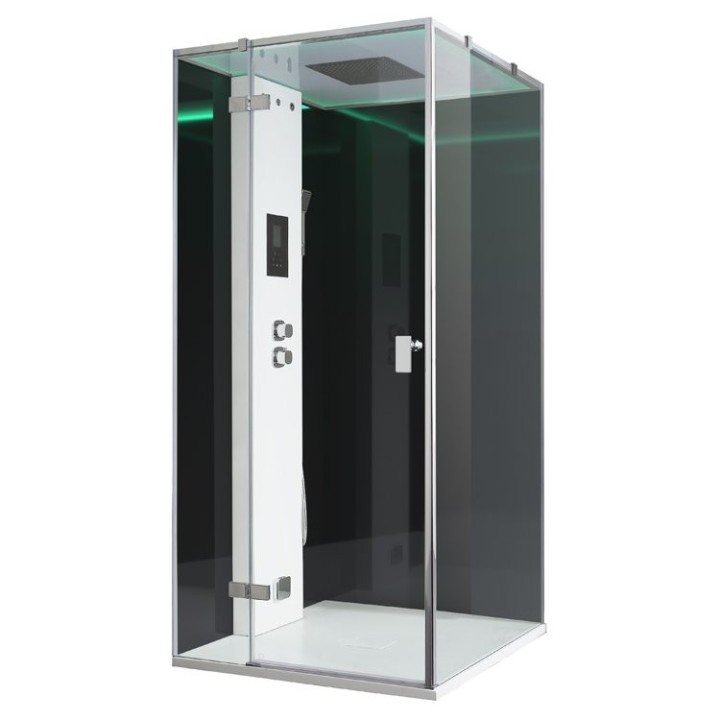 Parní sprchový box EAGO AWT LD206F15 černý 100×100 levé provedení