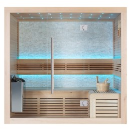Finská sauna EAGO AWT B1106A hemlock 200×120 9 kW TheWall Bi-O