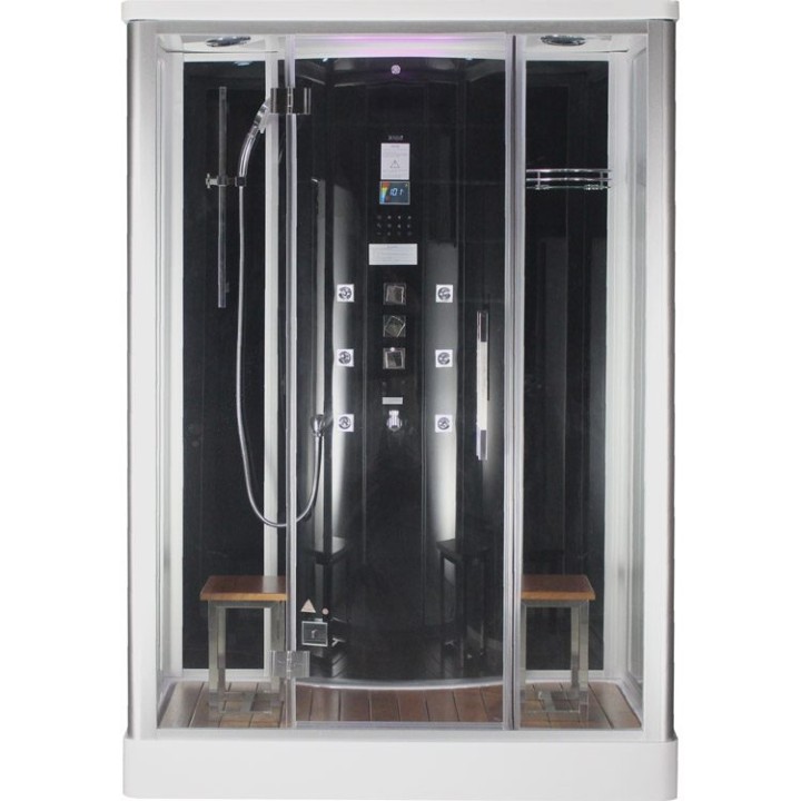 Parní sprchový box EAGO AWT DZ956F8 černý 150×90