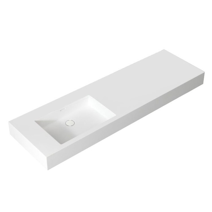 Umyvadlo StoneArt LP4516-0L z minerálního kamene bílé 160×48 lesklé