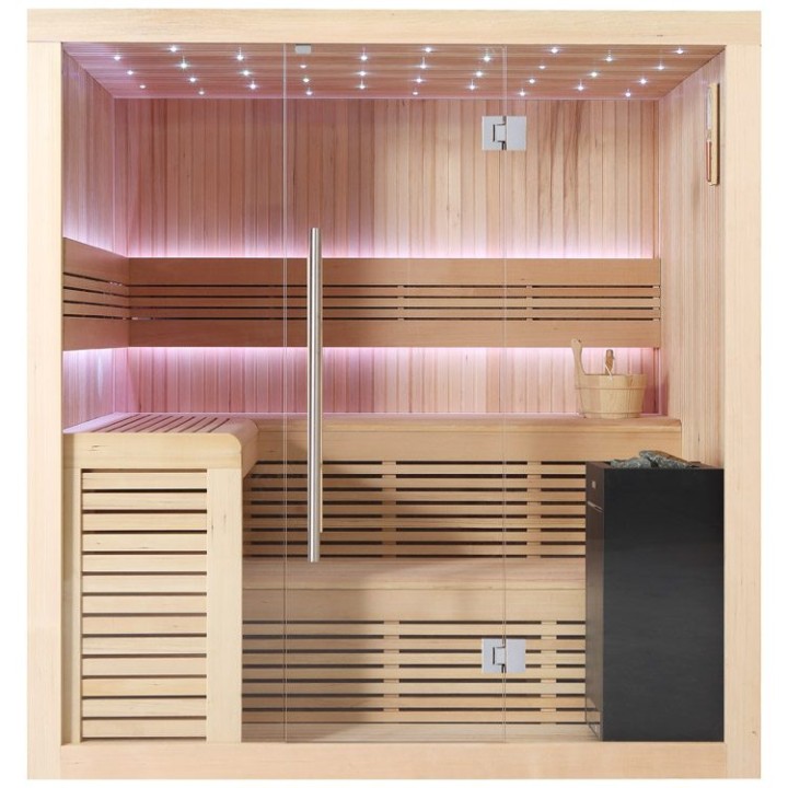 Finská sauna EAGO AWT E1112B hemlock 200×170 9 kW Virta