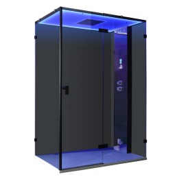 Parní sprchový box EAGO AWT LD111F15 černý 150×90 pravé provedení