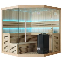 Finská sauna EAGO AWT E1111B hemlock 200×200 9 kW Virta