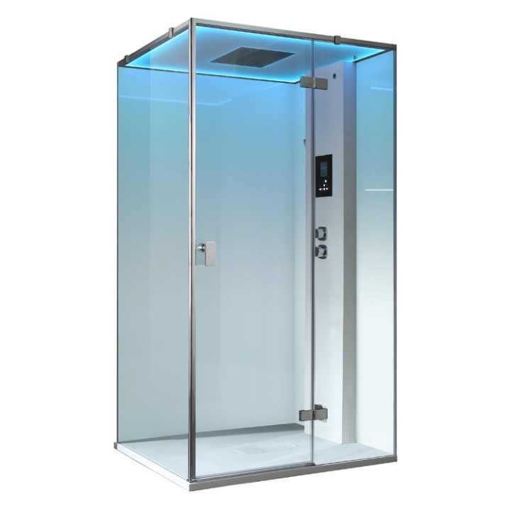 Parní sprchový box EAGO AWT LD207F15 bílý 120×90 pravé provedení