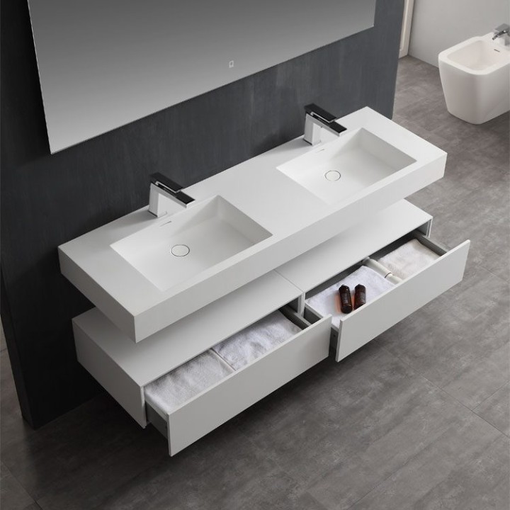 Koupelnový nábytek – set StoneArt LP4516 bílý 160×48 matný