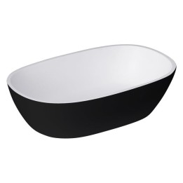 Umyvadlo StoneArt LC151 z minerálního kamene černobílé 57×33 matné