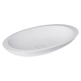 Umyvadlo StoneArt LC117 z minerálního kamene bílé 59×34 lesklé