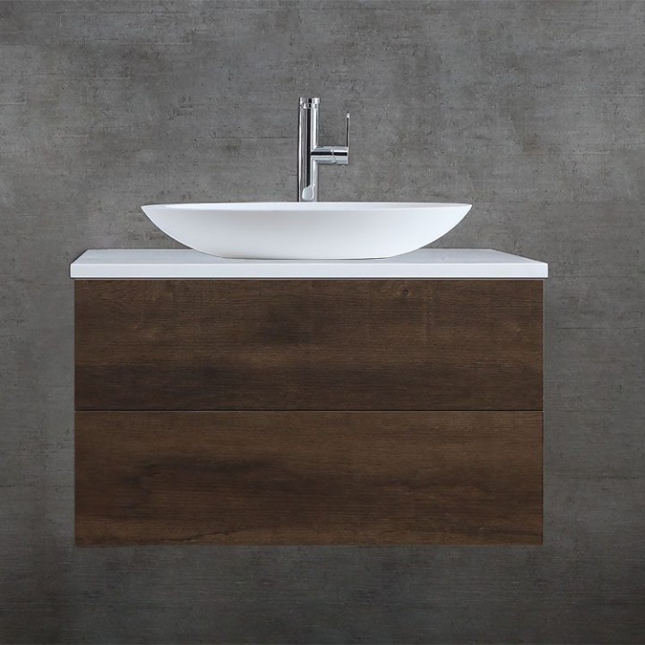 Umyvadlo StoneArt LC117 z minerálního kamene bílé 59×34 lesklé