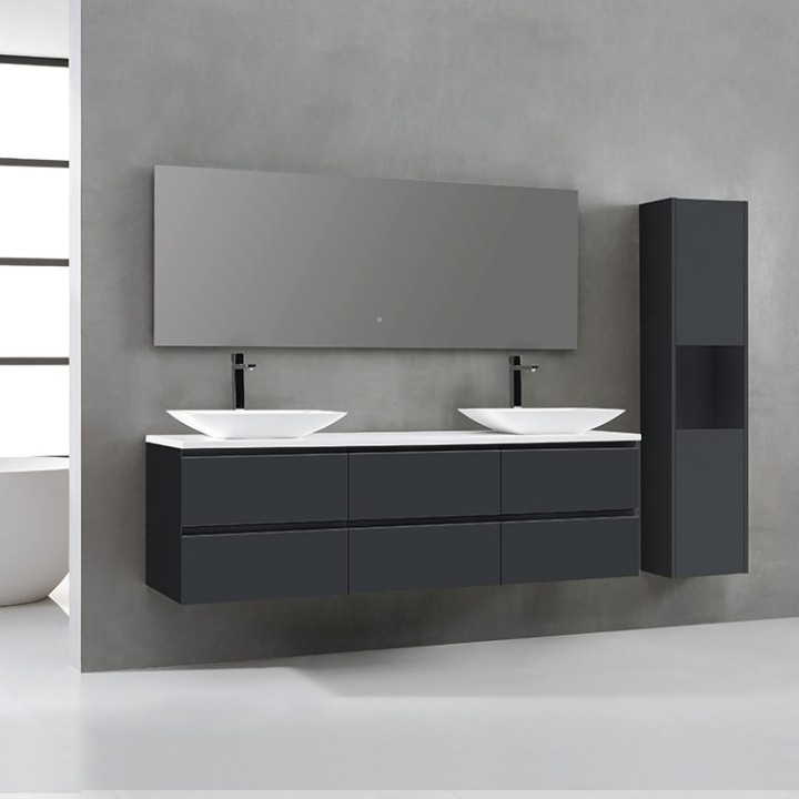 Koupelnový nábytek – set StoneArt Monte Carlo MC-1800pro-1 tmavě šedý 180×52