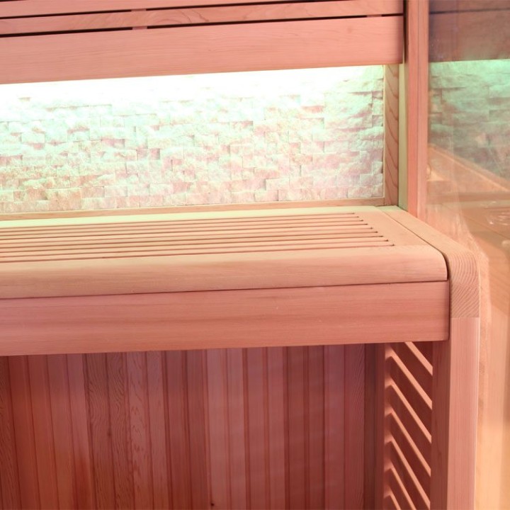 Finská sauna EAGO AWT B1242 XL červený cedr 250×250 12 kW EOS BiO-Max