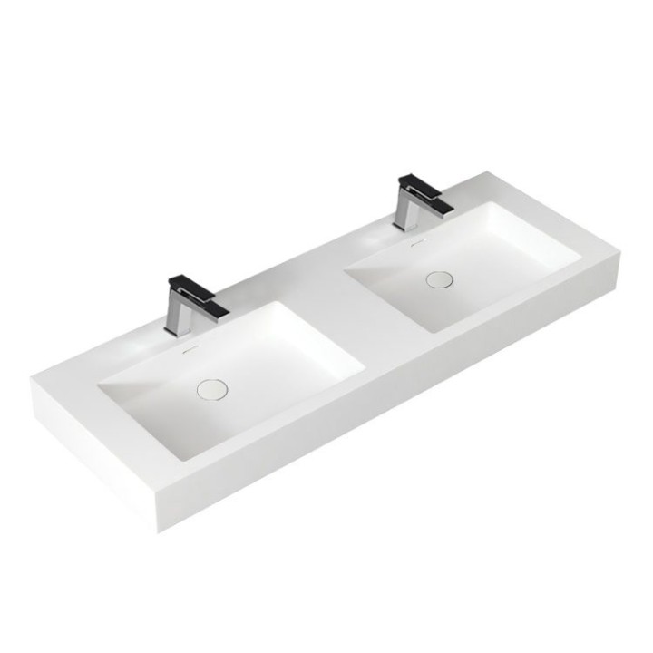Umyvadlo StoneArt LP4514 z minerálního kamene bílé 140×48 lesklé